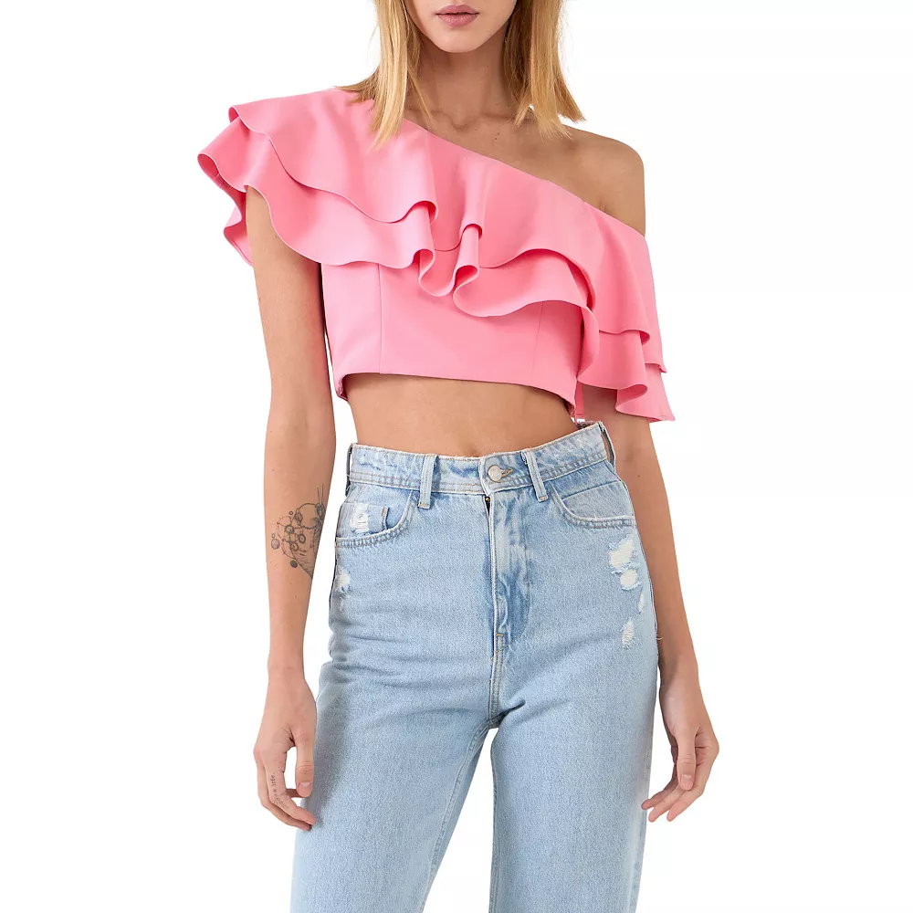 Ruffled One Shoulder Top - Image 2