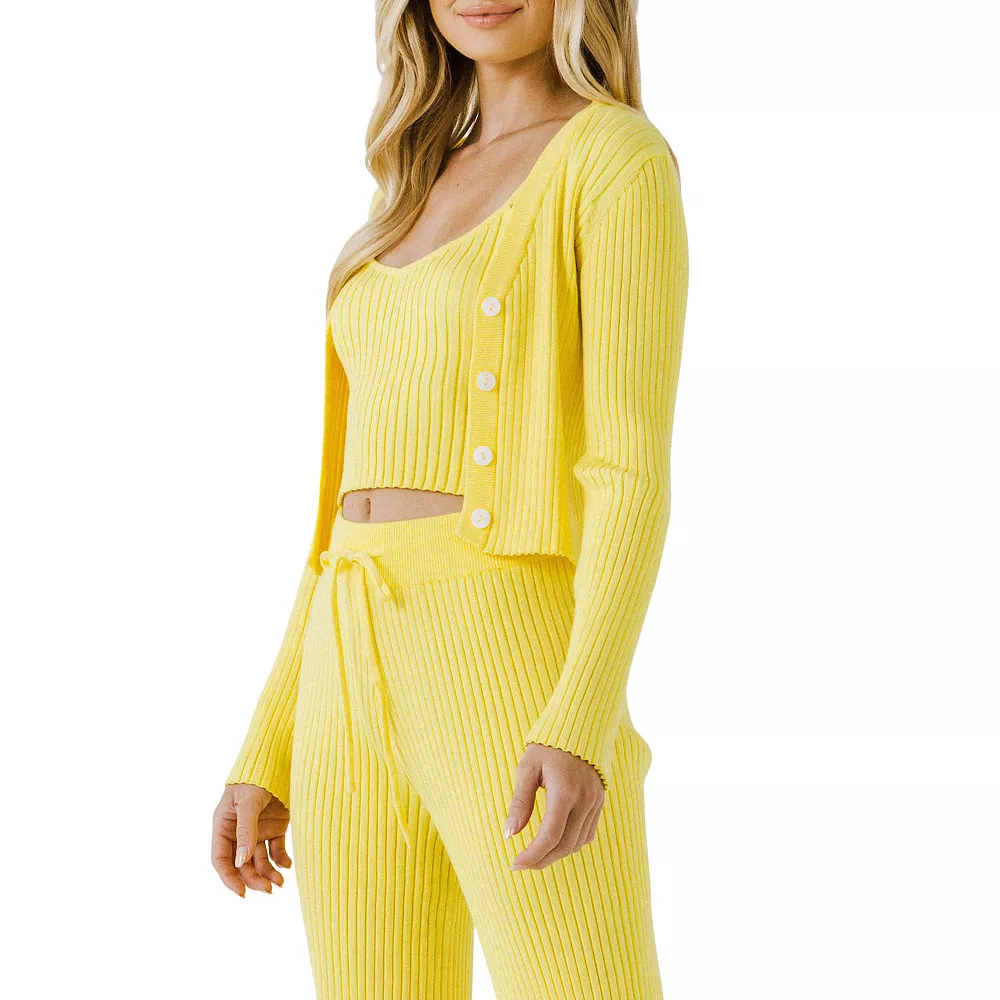 Knit Cropped Lounge Cardigan - Image 3