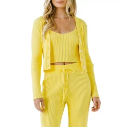 Knit Cropped Lounge Cardigan