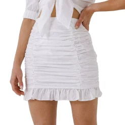 All Over Ruched Mini Skirt