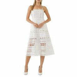 Combination Lace Spaghetti Strap Midi