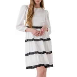 Babydoll Dress with Lace Trim