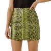 Front Metal Zipper Python Skirt