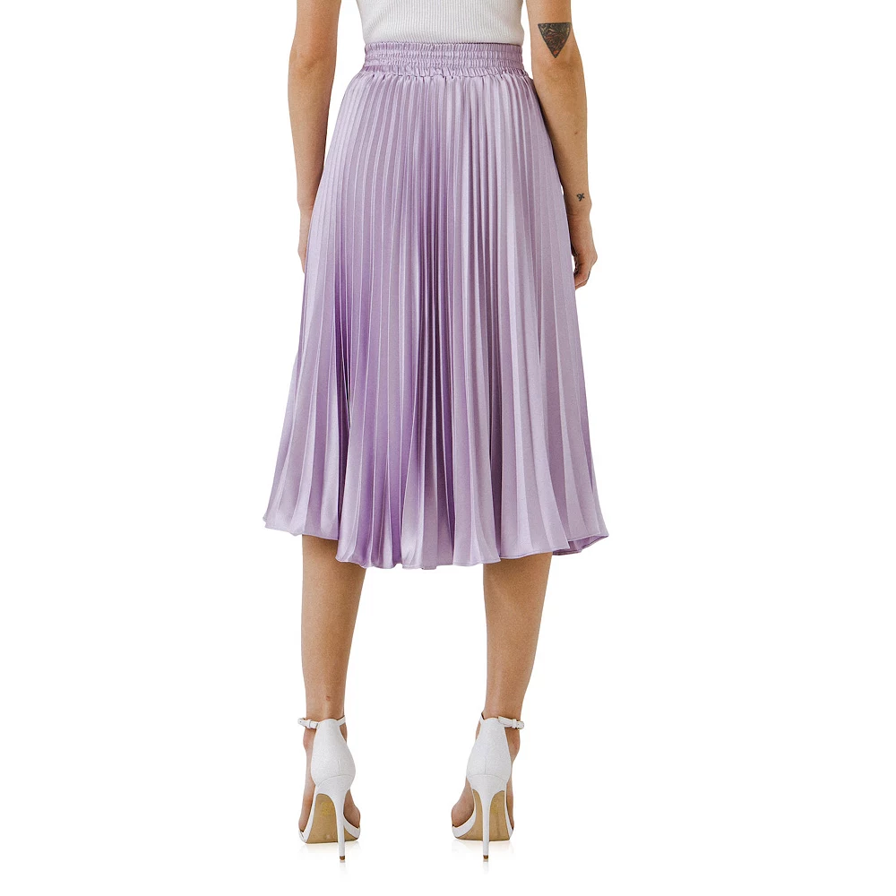 Pleated Satin Skirt - Image 2