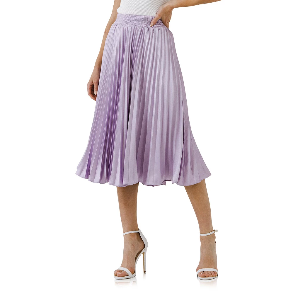 Pleated Satin Skirt - Image 3