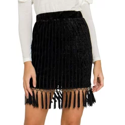 Tassel Trim Mini Skirt