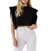 Drop Shoulder Cropped Top