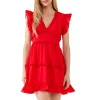 Ruffle Sleeve Mini Dress