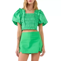 Smocked Puff Sleeve Top