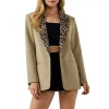 Leopard Collar Blazer