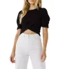 Twist Detail Cropped Knit Top