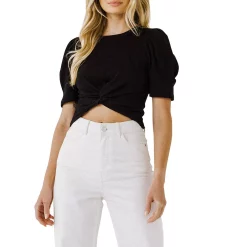 Twist Detail Cropped Knit Top