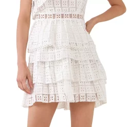 Pocket Lace Tiered Mini Skirt