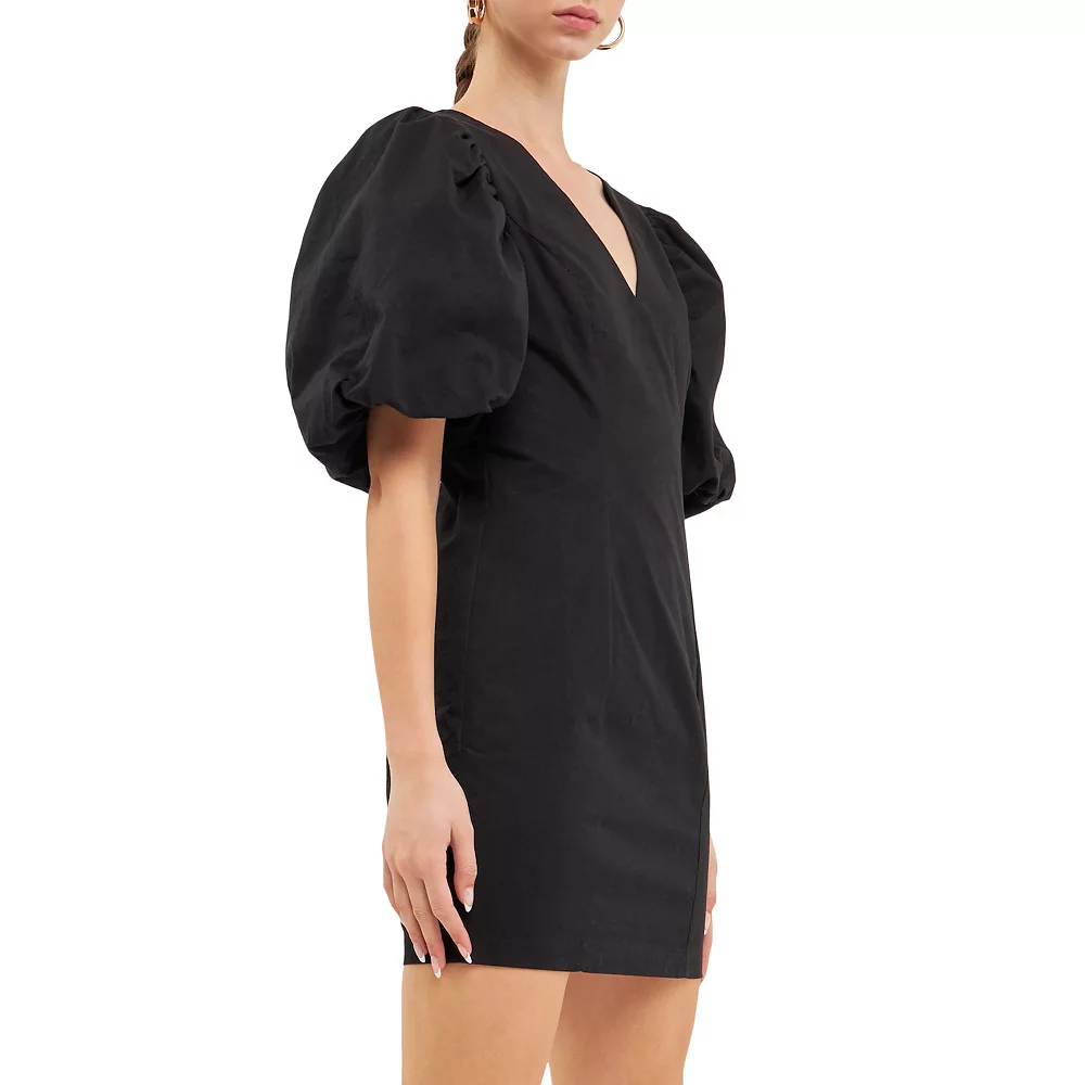 Puff Sleeve Mini Dress - Image 3