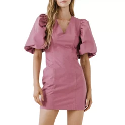 Puff Sleeve Mini Dress