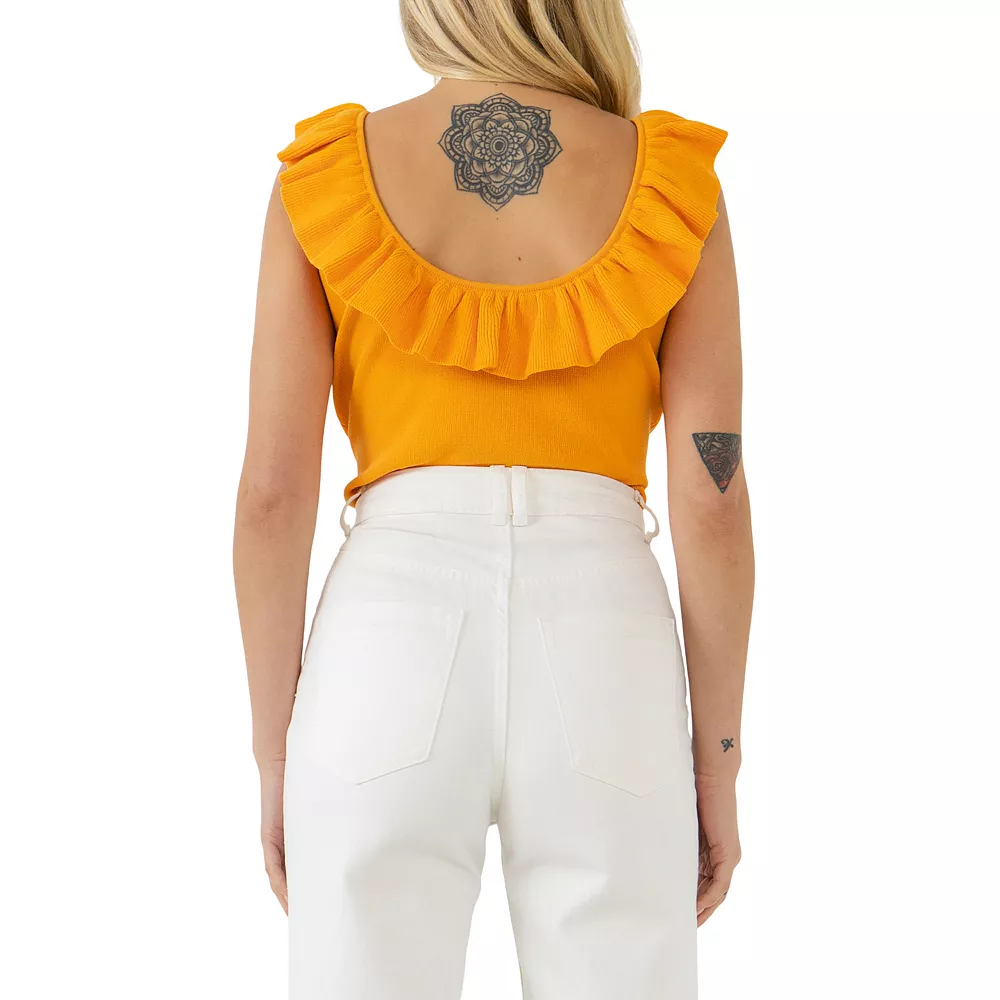 Ruffle Neck Knit Top - Image 4