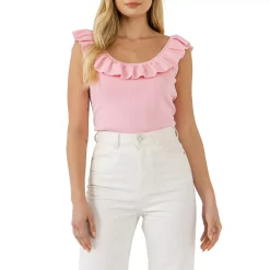 Ruffle Neck Knit Top