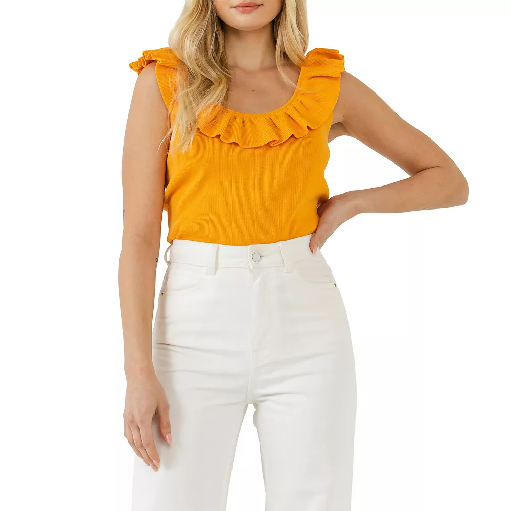 Ruffle Neck Knit Top - Image 2