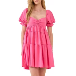 Classic Sweetheart Tiered Mini with Puff Sleeves