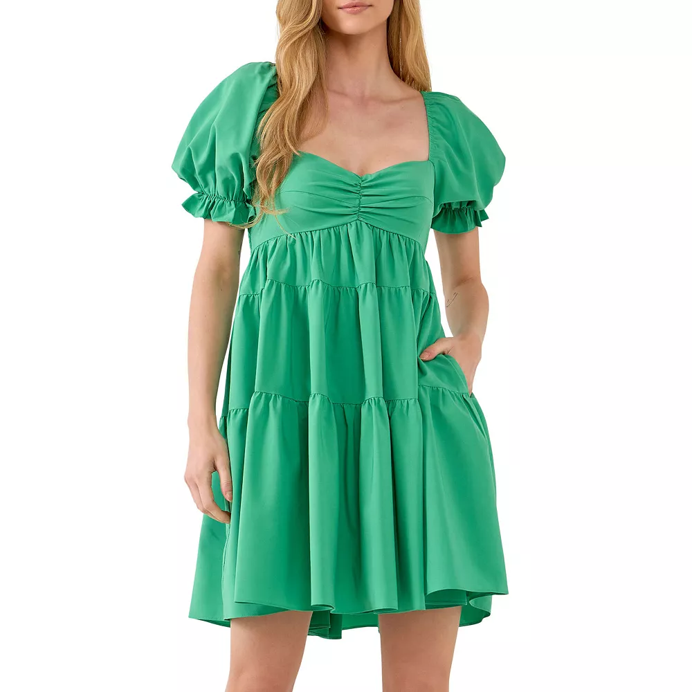 Classic Sweetheart Tiered Mini with Puff Sleeves - Image 2
