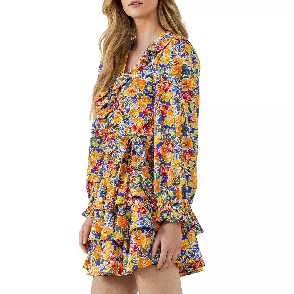 Front Wrap Floral Top - Image 3