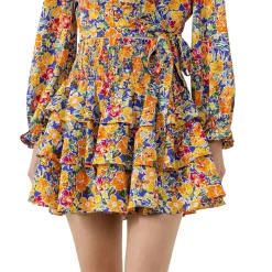 Floral Smocked Tiered Mini Skirt