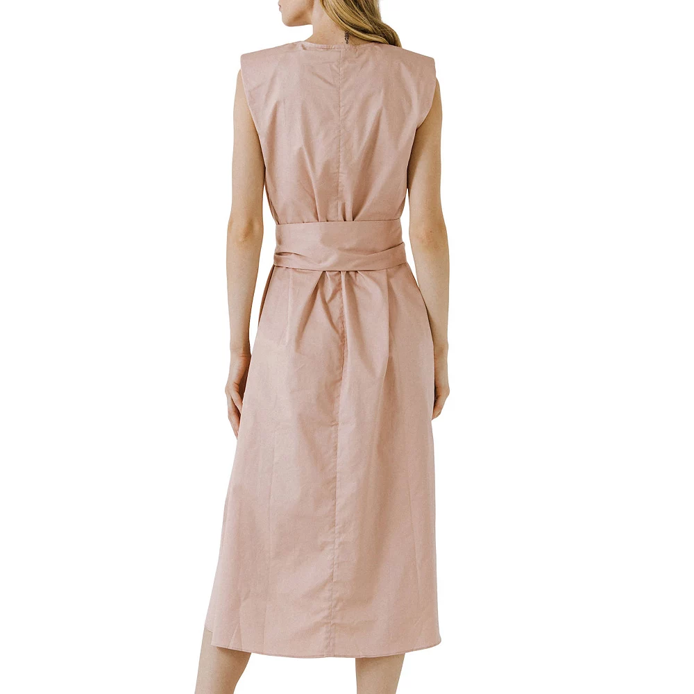 V-neckline Sleeveless Midi Dress - Image 2