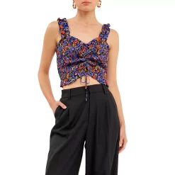 Floral Print Smocked Top