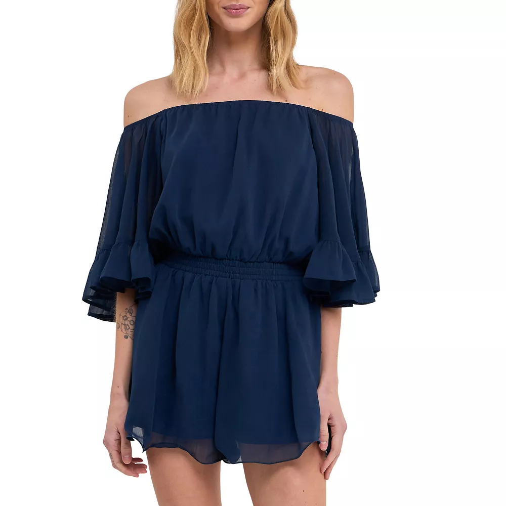 Ruffled Sleeve Romper