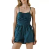 Shirred Blouson Romper