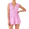 V-Neck Pleated Romper