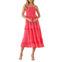 Multi Tiered Mini Gingham Maxi
