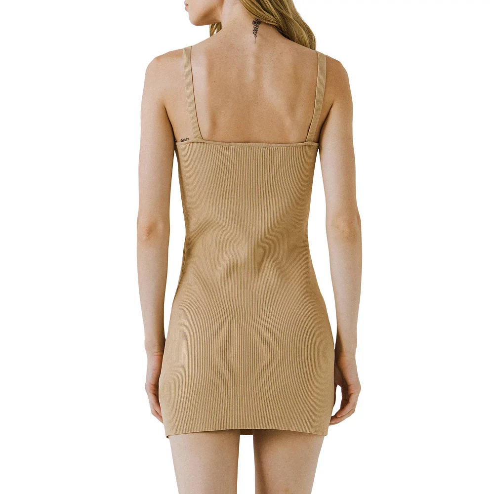 Fitted Knit Mini Dress - Image 2