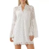 Bell Sleeves V Neck Lace Dress