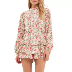 Blooming Roses Floral Open Back Romper
