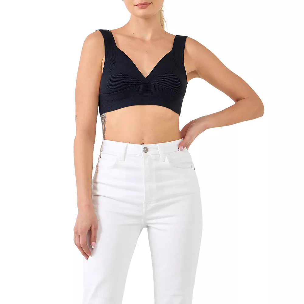 Back Tie Elevated Knit Bralette - Image 2