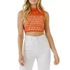 Crochet Lace Mock Crop Top