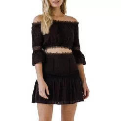 Off Shoulder Lace Border Top