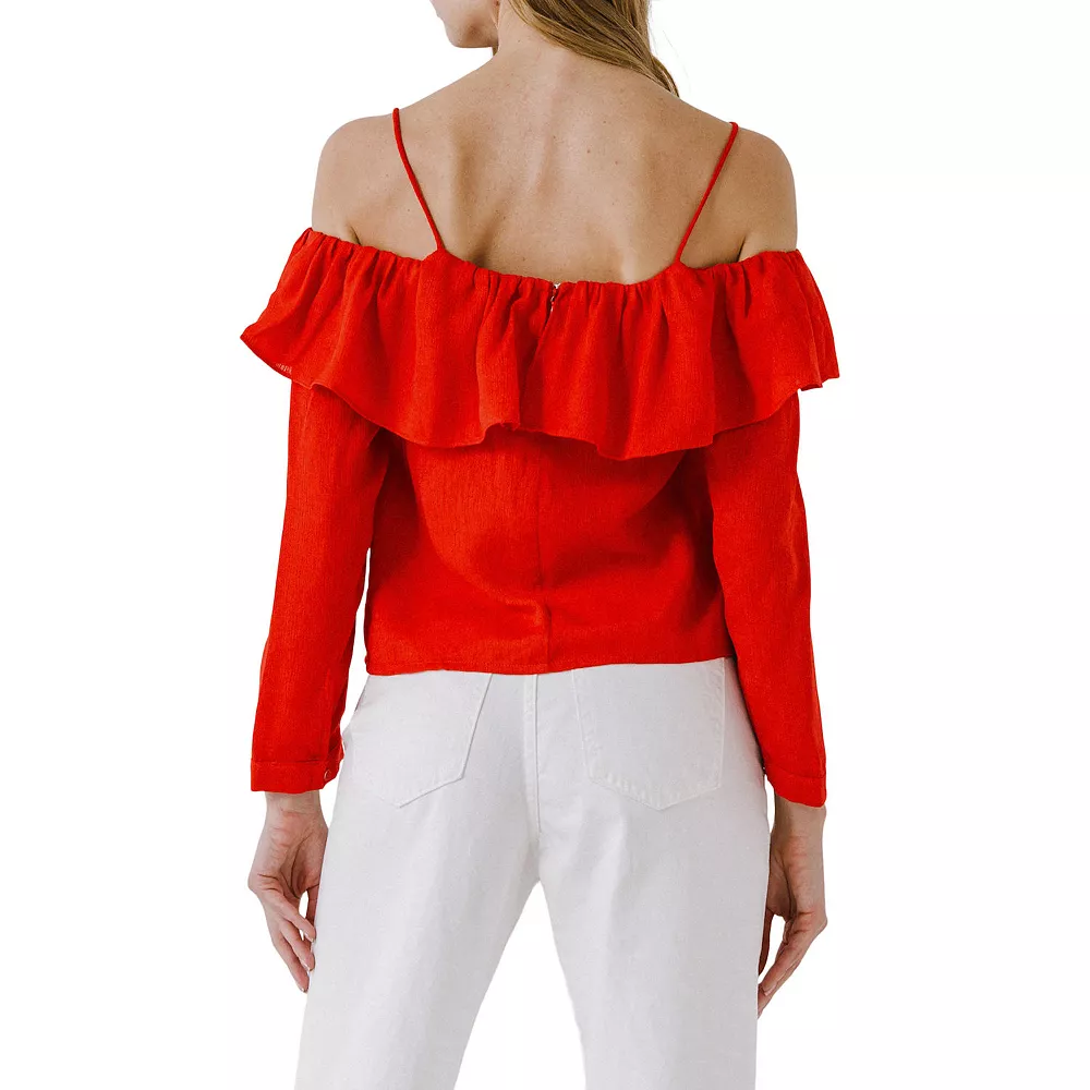 Ruffled Neckline Top - Image 2