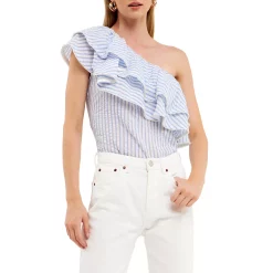 One Shoulder Stripe Top