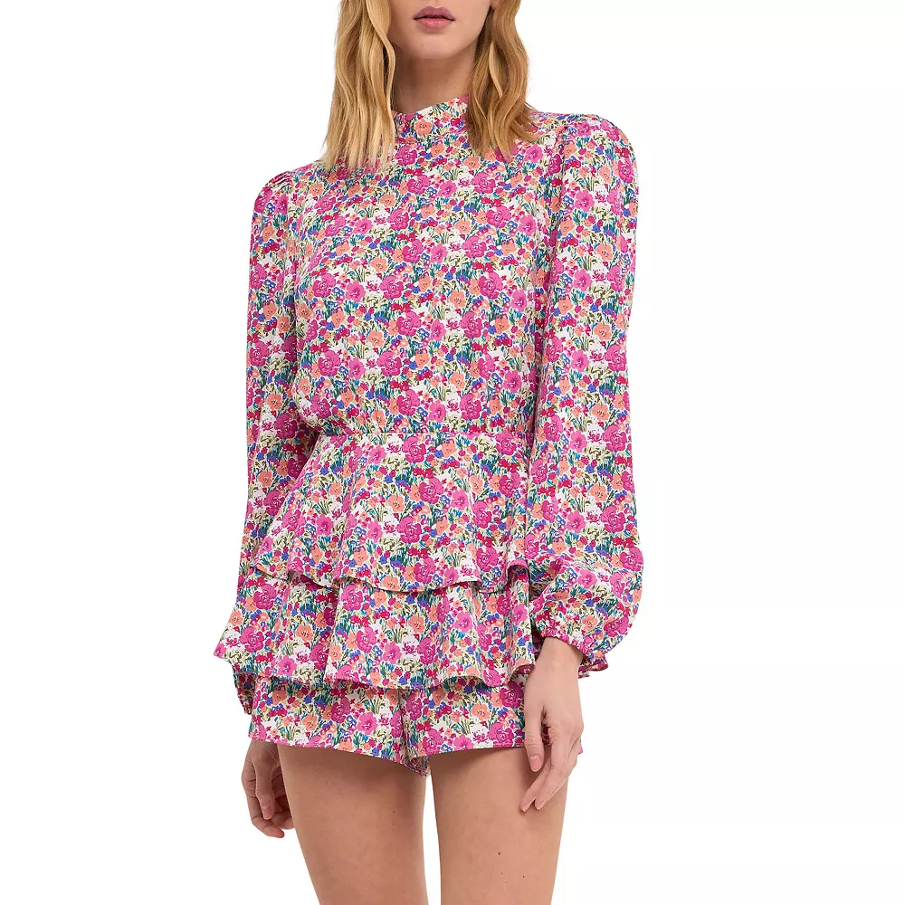 Floral Garden Open Back Romper