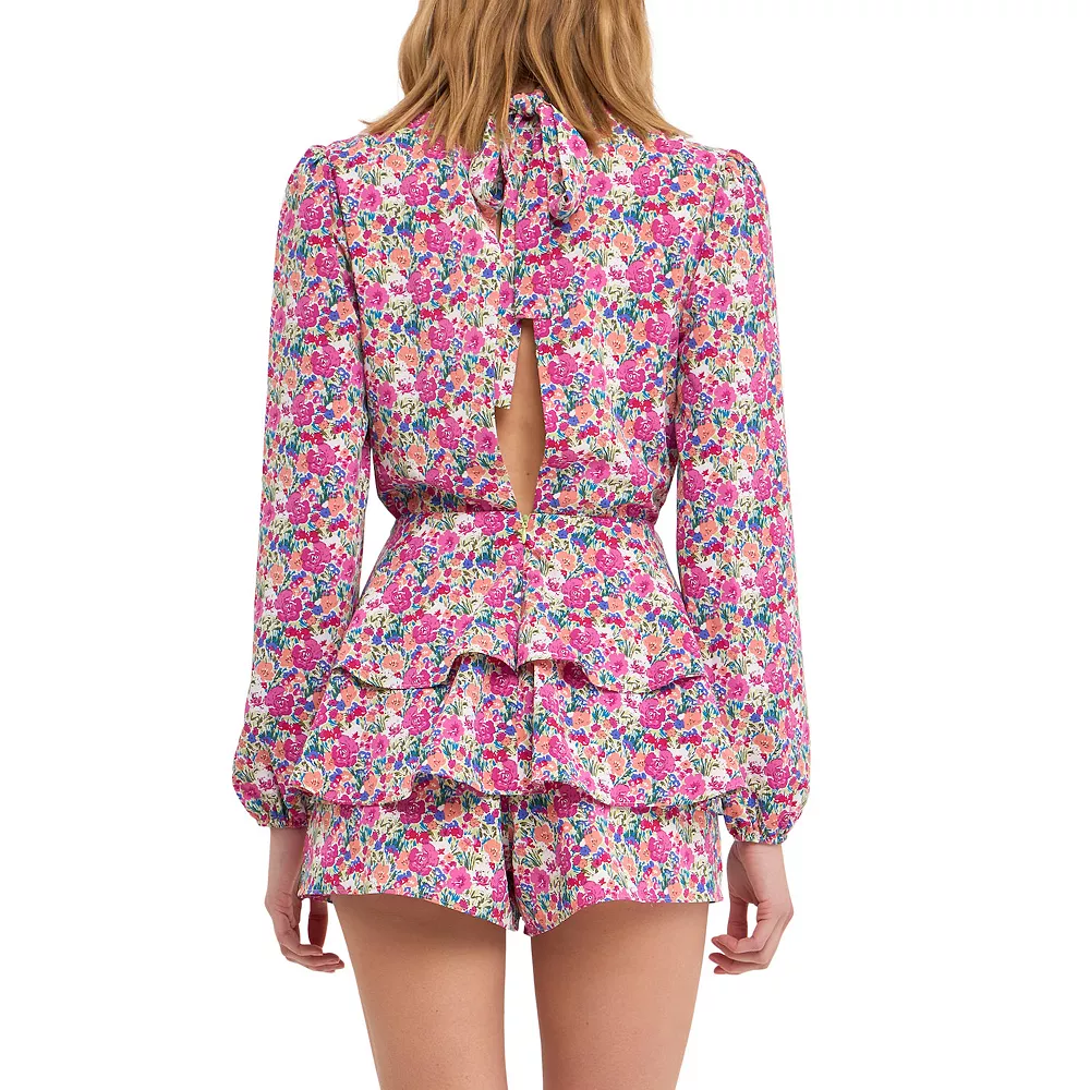 Floral Garden Open Back Romper - Image 2