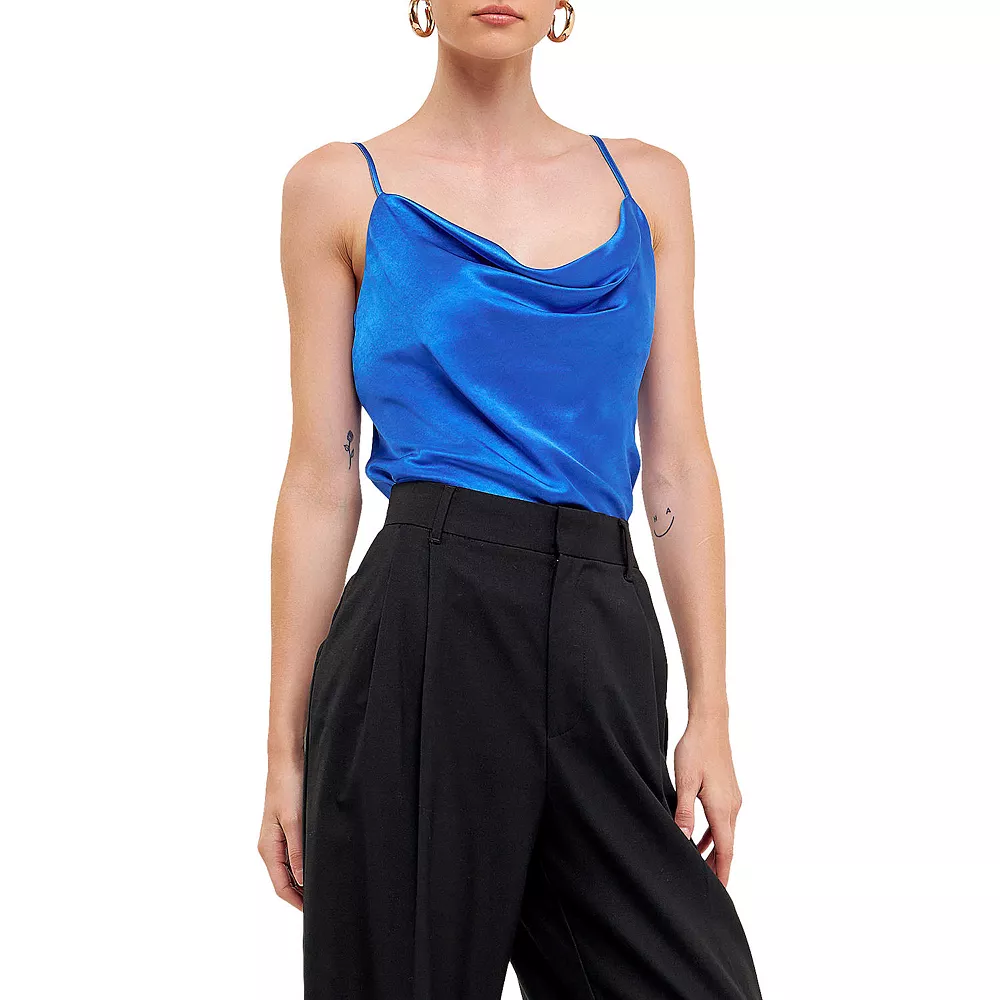 Satin Cowl Neck Top - Image 4