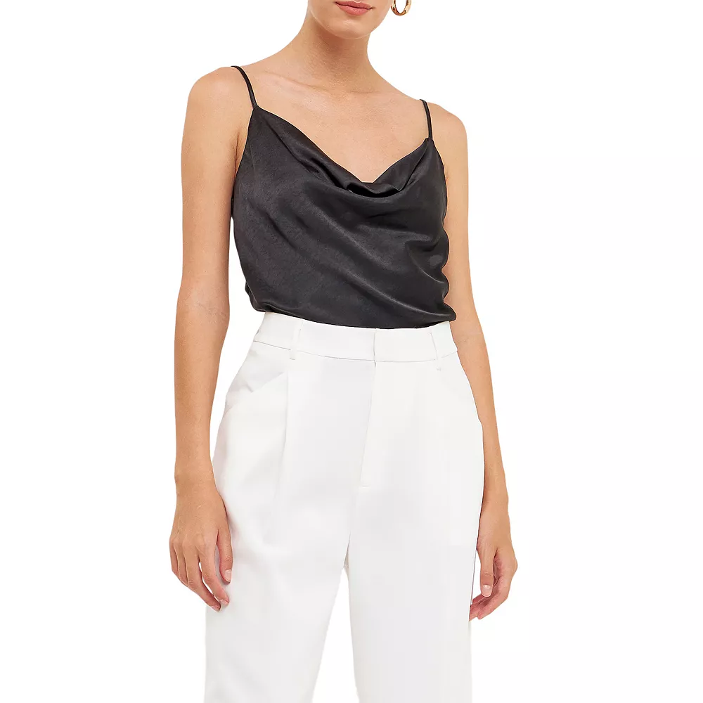 Satin Cowl Neck Top - Image 2