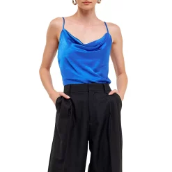 Satin Cowl Neck Top