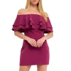 Ruffled Off Shoulder Mini Dress