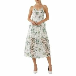 Floral Printed Lace Midi Dress