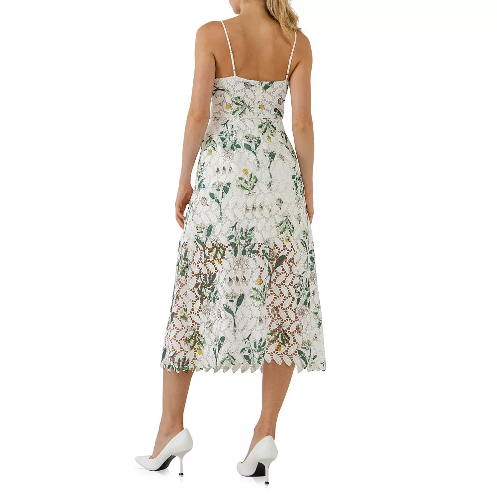 Floral Printed Lace Midi Dress - Image 2