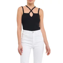 Strap Detail Fitted Knit Top