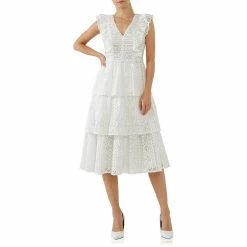 Lace Tiered Midi Dress